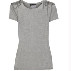 Alice + Olivia Chain Detail Jersey Stretch T-shirt.